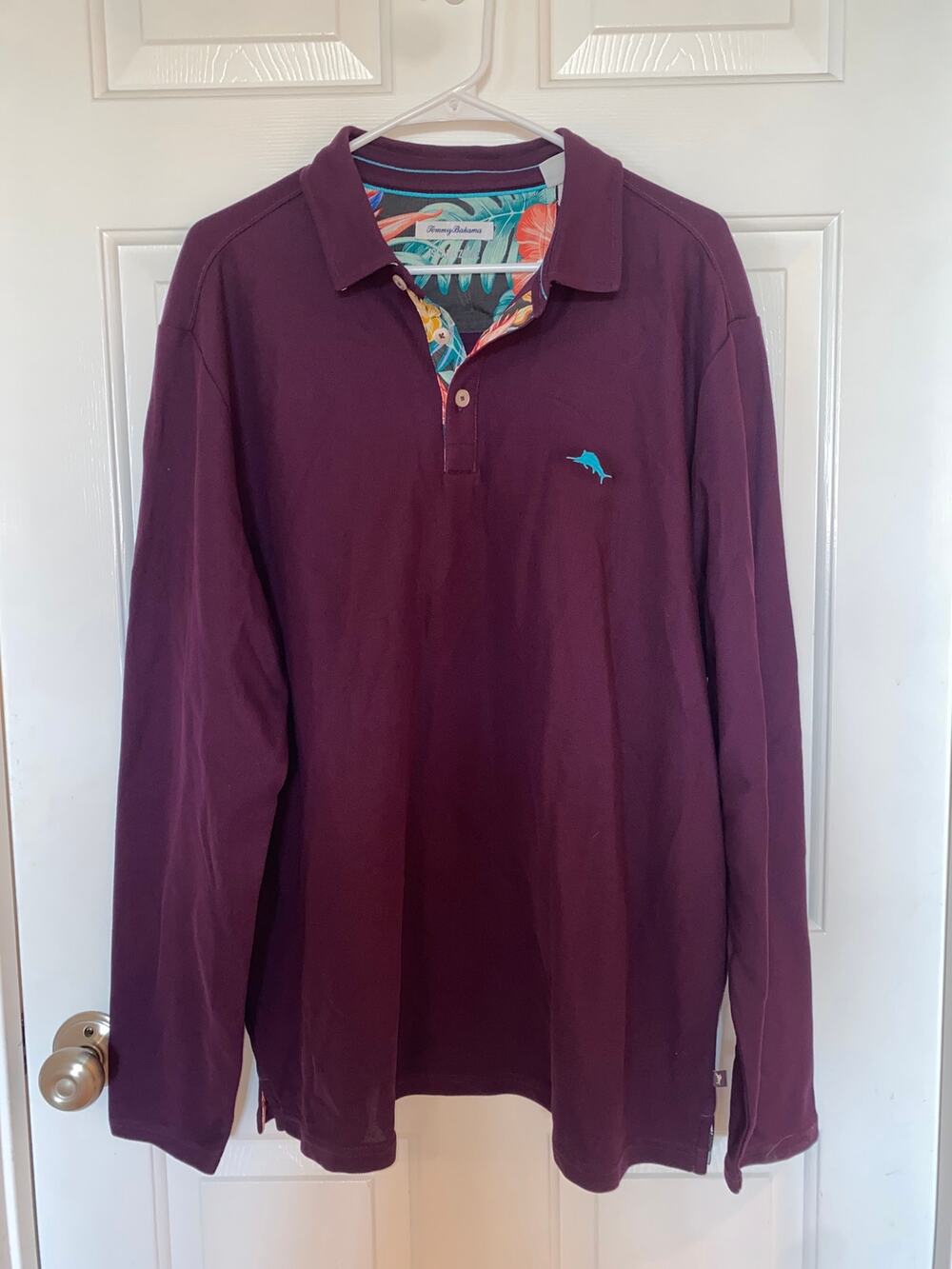 Tommy Bahama Limited Edition 5 O'Clock Long-Sleeve Polo Rum/Berry Purple NWT XL